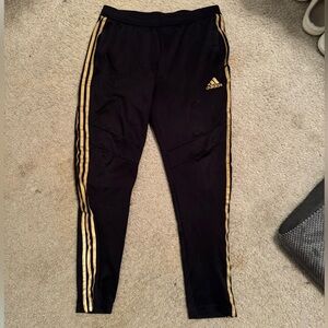 Adidas Kids Black and Gold Track Pants